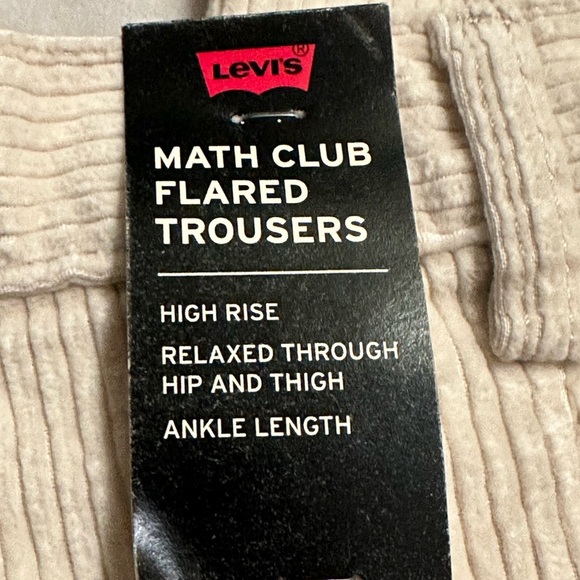 NWT Levi's Math Club High Rise Corduroy Flare Pants in Cream - Picture 11 of 15